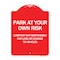Signmission Company Not Responsible for Loss or Damage to Vehicles, Red & White Alum Sign, 18" H, RW-1824-24243 A-DES-RW-1824-24243 - alternate 1